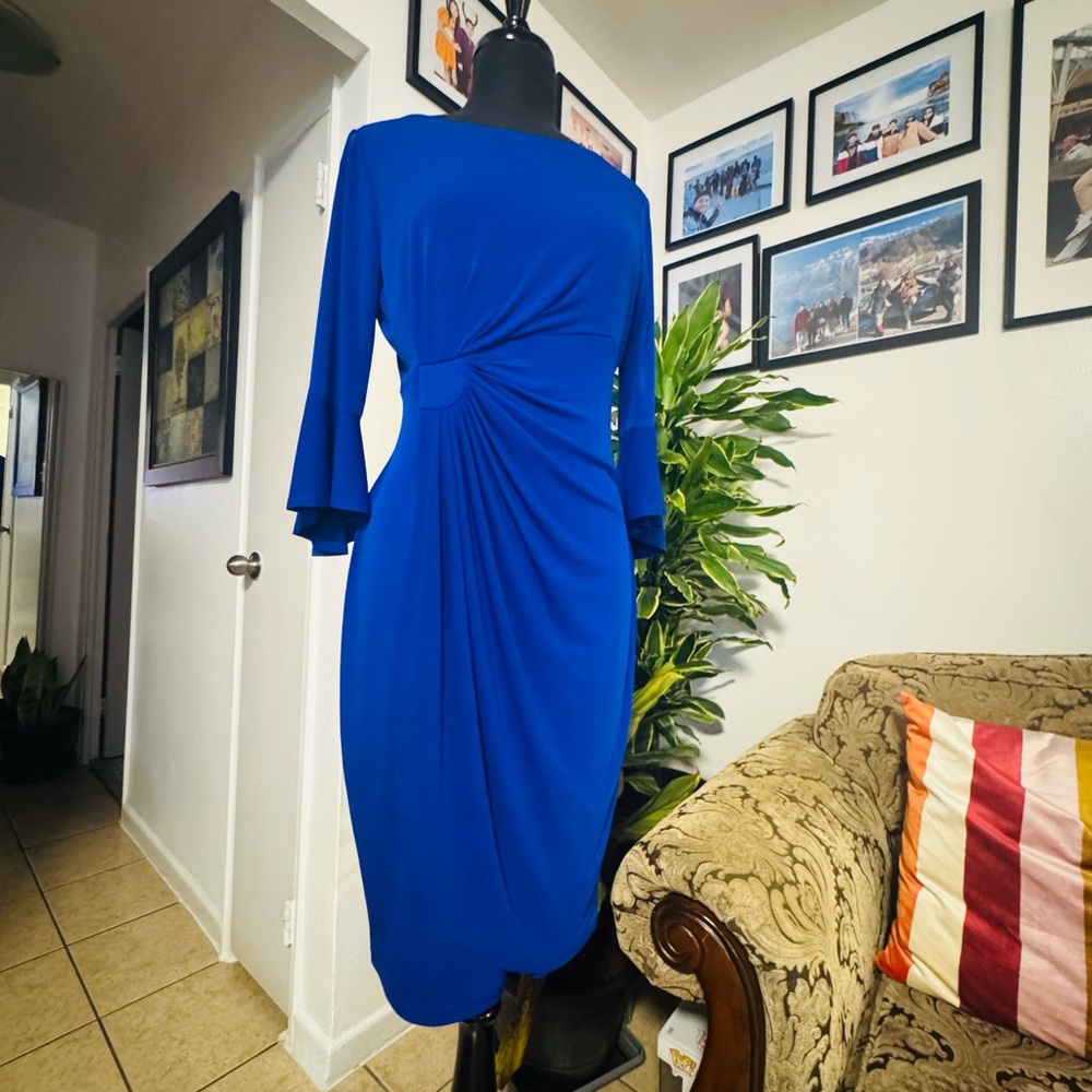 Connected Apparel Royal Blue Long Sleeve Dress